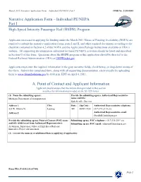 Preapplication for HSIPR Passenger Rail Program