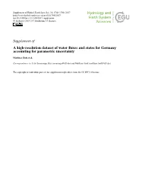 Supplement of a High-Resolution Dataset of Water Fluxes and States for Germany Accounting for Parametric Uncertainty