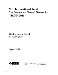 2018 International Joint Conference on Neural Networks (IJCNN 2018)