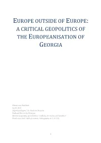 Europe Outside of Europe: a Critical Geopolitics of the Europeanisation of Georgia