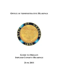 Guide to Implied Consent Hearings