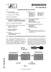 Methods for Inducing Differentiation of Undifferentiated Mammalian Cells Into Osteoblasts