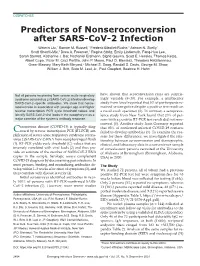 Predictors of Nonseroconversion After SARS-Cov-2 Infection Weimin Liu,1 Ronnie M