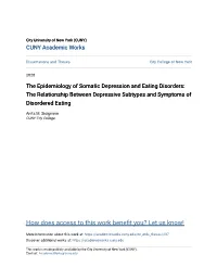 The Epidemiology of Somatic Depression and Eating Disorders: the Relationship Between Depressive Subtypes and Symptoms of Disordered Eating