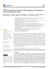 CD133 Expression in Placenta Chorioangioma Presenting As a Giant Asymptomatic Mass