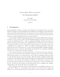 Intermediate Macroeconomics: New Keynesian Model