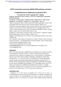 LZTR1 Inactivation Promotes MAPK/ ERK Pathway Activation