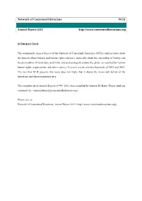 Network of Concerned Historians NCH Annual Report 2011 Http