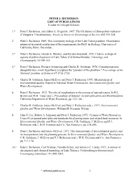 PETER J. RICHERSON LIST of PUBLICATIONS H Index 66 (Google Scholar)