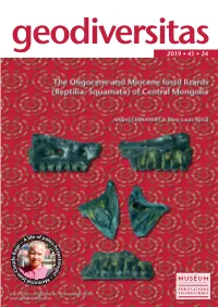 The Oligocene and Miocene Fossil Lizards (Reptilia, Squamata) of Central Mongolia