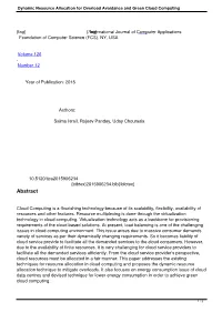 Dynamic Resource Allocation for Overload Avoidance and Green Cloud Computing