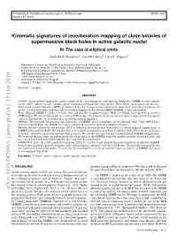 Kinematic Signatures of Reverberation Mapping of Close Binaries of Supermassive Black Holes in Active Galactic Nuclei III
