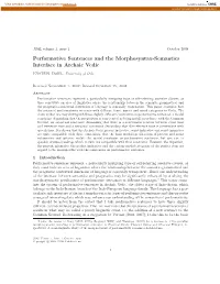 Performative Sentences and the Morphosyntax-Semantics Interface in Archaic Vedic