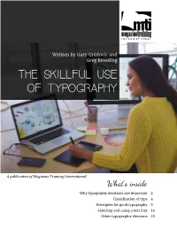 The Skillful Use of Typography