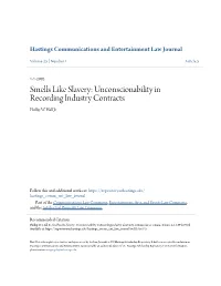 Unconscionability in Recording Industry Contracts Phillip W