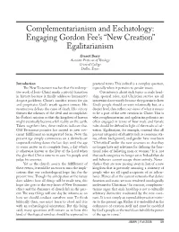 Complementarianism and Eschatology: Engaging Gordon Fee's