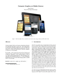 Computer Graphics on Mobile Devices