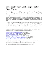 Extra Credit Study Guide: Engineers for Other Worlds