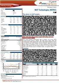 NIIT Technologies (NIITEC) Target : | 170 Target Period : 12 Months | 187 Potential Upside : -9% the Glass Is Half Empty…