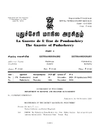 178-PART-I No. 178 Dated 10-12-2020 Department of Revenue And
