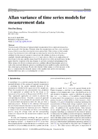 Allan Variance of Time Series Models for Measurement Data