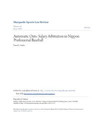 Automatic Outs: Salary Arbitration in Nippon Professional Baseball David L