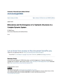 Bifurcations and the Emergence of L2 Syntactic Structures in a Complex Dynamic System