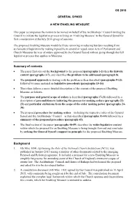 GS 2018 GENERAL SYNOD a NEW ENABLING MEASURE This Paper