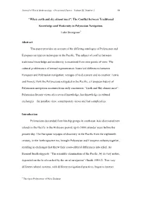 The Conflict Between Traditional Knowledge and Modernity in the Navigation of Polynesia