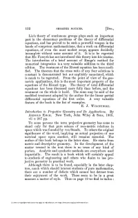 132 Lie's Theory of Continuous Groups Plays Such an Important Part in The