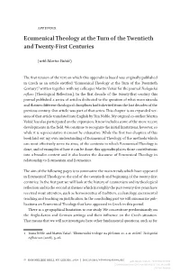 Ecumenical Theology at the Turn of the Twentieth and Twenty-First Centuries