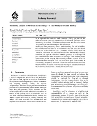 Reliability Analysis of Switches and Crossings – a Case Study in Swedish Railway