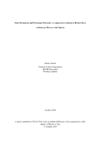 State-Formation and Patronage Networks: a Comparative Analysis of Berber-State