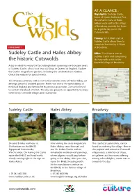 Sudeley Castle, Hailes Abbey & Cotswolds