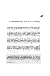 Crash Consistency: FSCK and Journaling
