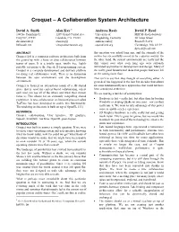 Croquet – a Collaboration System Architecture