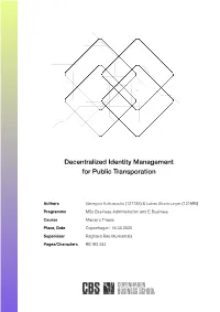 Decentralized Identity Management for Public Transporation