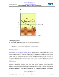 Density of States Explanation