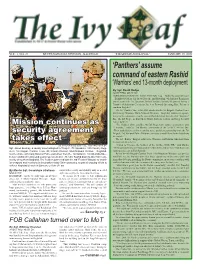 Panthers’ Assume Command of Eastern Rashid ‘Warriors’ End 13-Month Deployment by Sgt