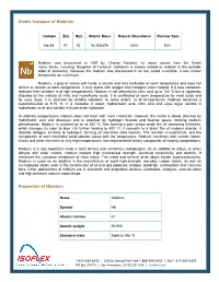 Stable Isotopes of Niobium Properties of Niobium