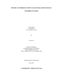 Theory of Triboelectric Nanogenerators for Self-Powered Systems