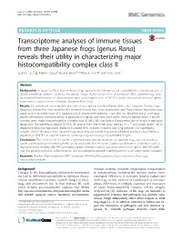 Transcriptome Analyses of Immune Tissues from Three