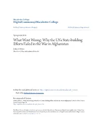 Why the US's State-Building Efforts Failed in the War in Afghanistan