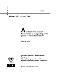 A Chilean Wine Cluster? Governance and Upgrading in the Phase of Internationalization