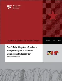 China's False Allegations of the Use of Biological Weapons by the United