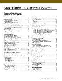 Course Schedule | LSU Continuing Education