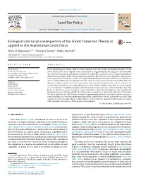Ecological and Social Consequences of the Forest Transition Theory As