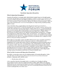 Fact Sheet: Operation Streamline What Is Operation Streamline? Operation Streamline Is a Program Under Which Federal Criminal Ch