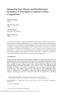 Integrating Type Theory and Distributional Semantics: a Case Study on Adjective–Noun Compositions