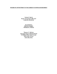 Powers of Appointment in the Current Planning Environment